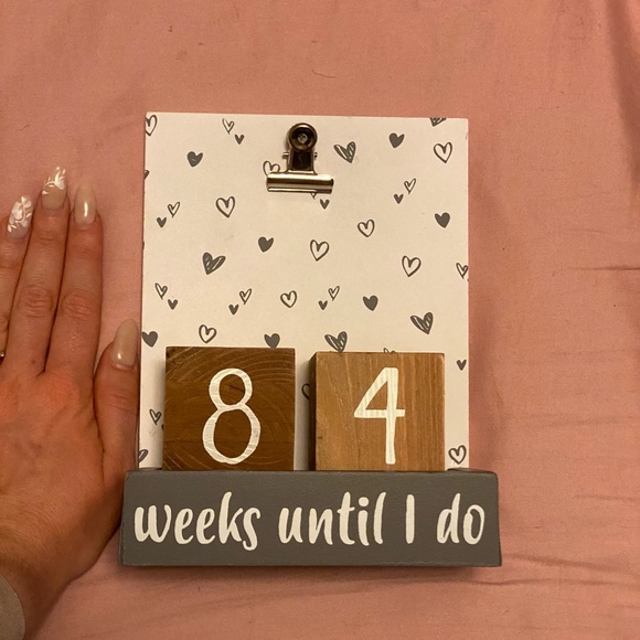 Wedding Countdown Display with Wood Block Numbers - Picture 4 of 4